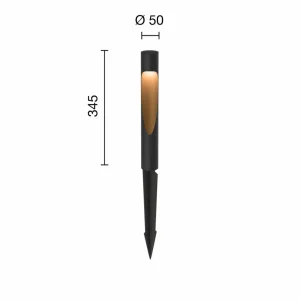 Shop Flindt, 35cm, piquet de terre/connecteur, 830, noir Éclairage Extérieur Professionnel