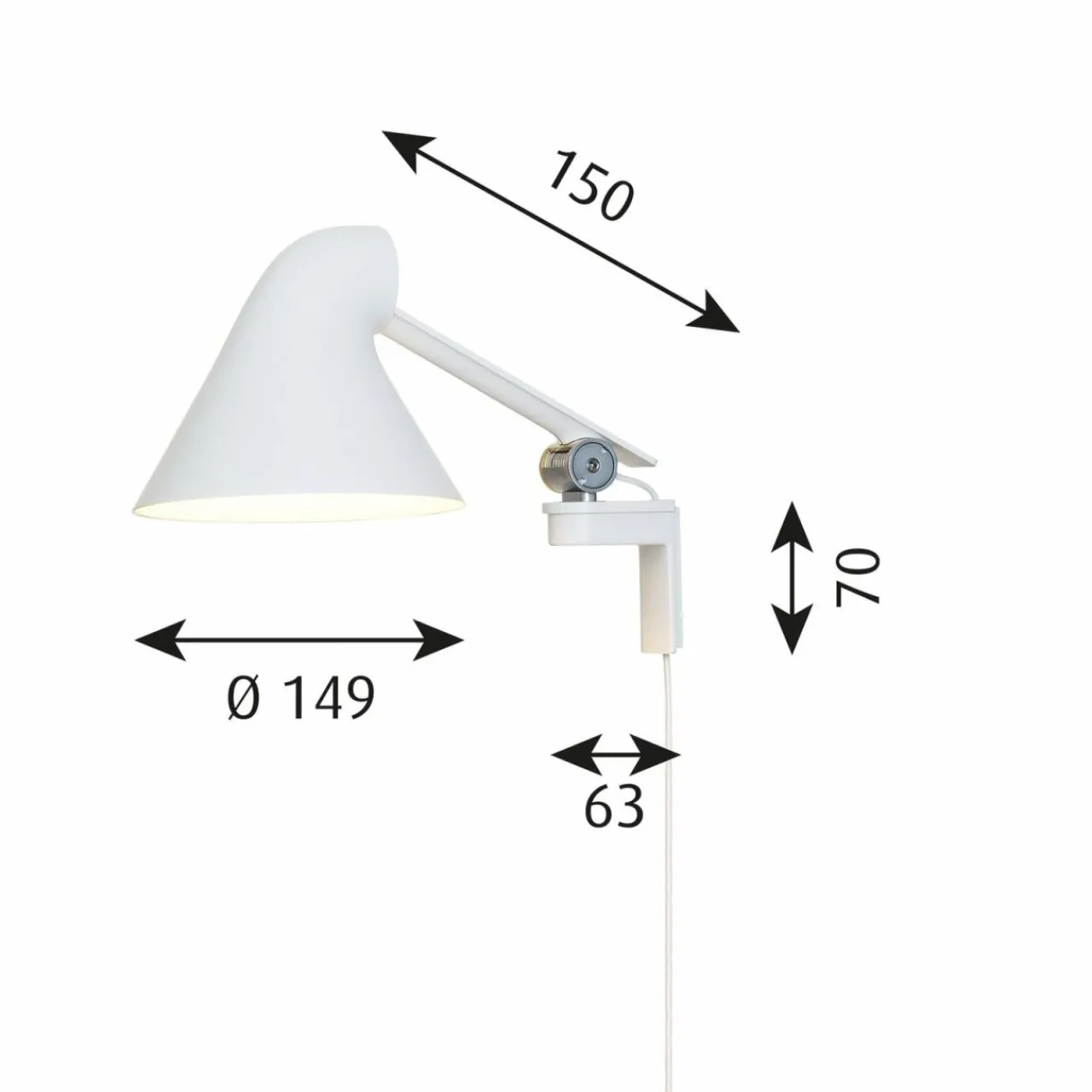 louis_poulsen_njp_applique_led_bras_court_blanc_1.webp Best NJP applique LED bras court, blanc Éclairage De Bureau