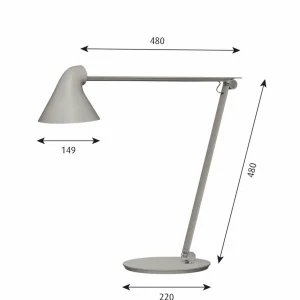 Sale NJP lampe de table 2 700 K grise Éclairage De Bureau