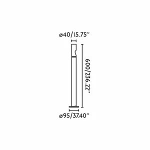 Clearance Luminaire pour socle LED Bezel, noir, aluminium, hauteur 60 cm Éclairage Extérieur Professionnel