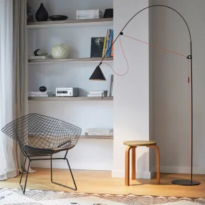 Best Lampe sur pied LED AYNO L, noir/orange 4.000 K 166 cm Éclairage De Bureau