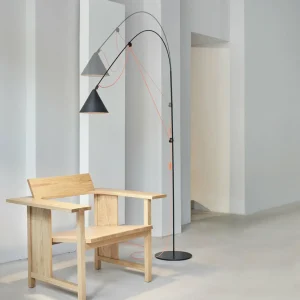 Best Lampe sur pied LED AYNO L, noir/orange 4.000 K 166 cm Éclairage De Bureau