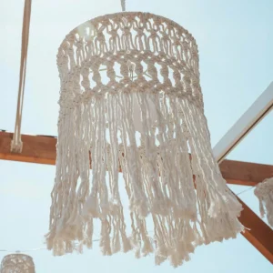 New suspension LED rechargeable Mykonos, blanc, coton Éclairage Extérieur Professionnel