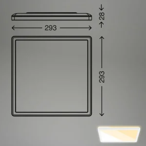 Outlet Panneau LED 7556 Couleur de lumière réglable 29 x 29 cm Éclairage De Magasins