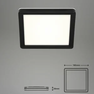 Online Panneau LED Frankfurt angles, 19x19 cm, IP44, noir Éclairage De Magasins
