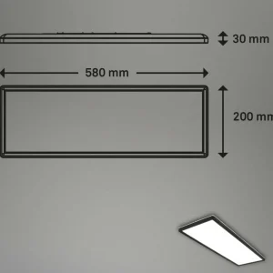 Cheap Panneau LED Slim 58x20 cm on/off 4 000 K noir Éclairage De Magasins