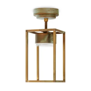 Store Plafonnier LED Cubic 3373 laiton ancien/opale Éclairage Extérieur Professionnel