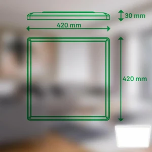 Online Plafonnier LED Tava A, 42x42 cm, plastique, blanc Éclairage De Bureau