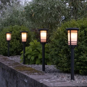Store Potelet solaire LED Flame avec effet flamme Éclairage Extérieur Professionnel
