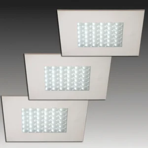 Outlet Set de 3 spots encastrés LED Q 68 aspect inox Éclairage De Bureau