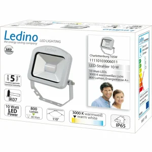 New Spot ext. LED Charlottenburg argenté 10 W 3 000 K Éclairage Extérieur Professionnel
