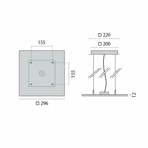 Online Suspension LED FL Square 300 PL OP DALI 830 Éclairage De Magasins